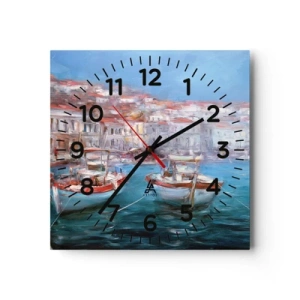 Väggklocka - Klocka på glas - Italiensk vik - 30x30 cm