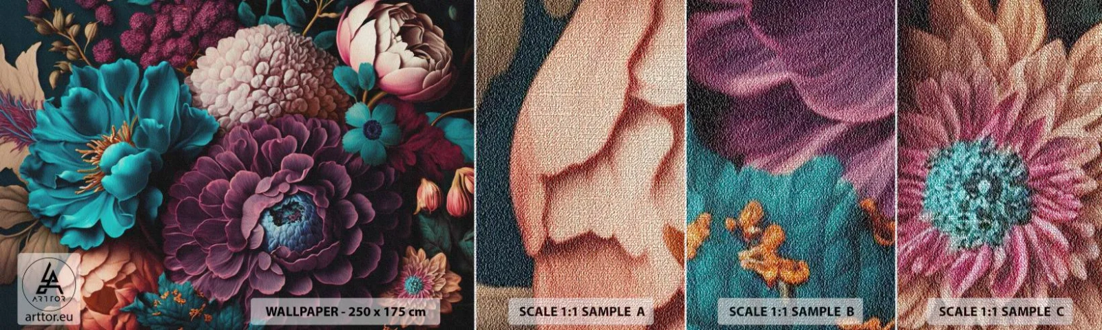 Provbit av fototapet Premium Canvas - Natur i överflöd - Blommor, Botanik, Årgång - 100x30 cm