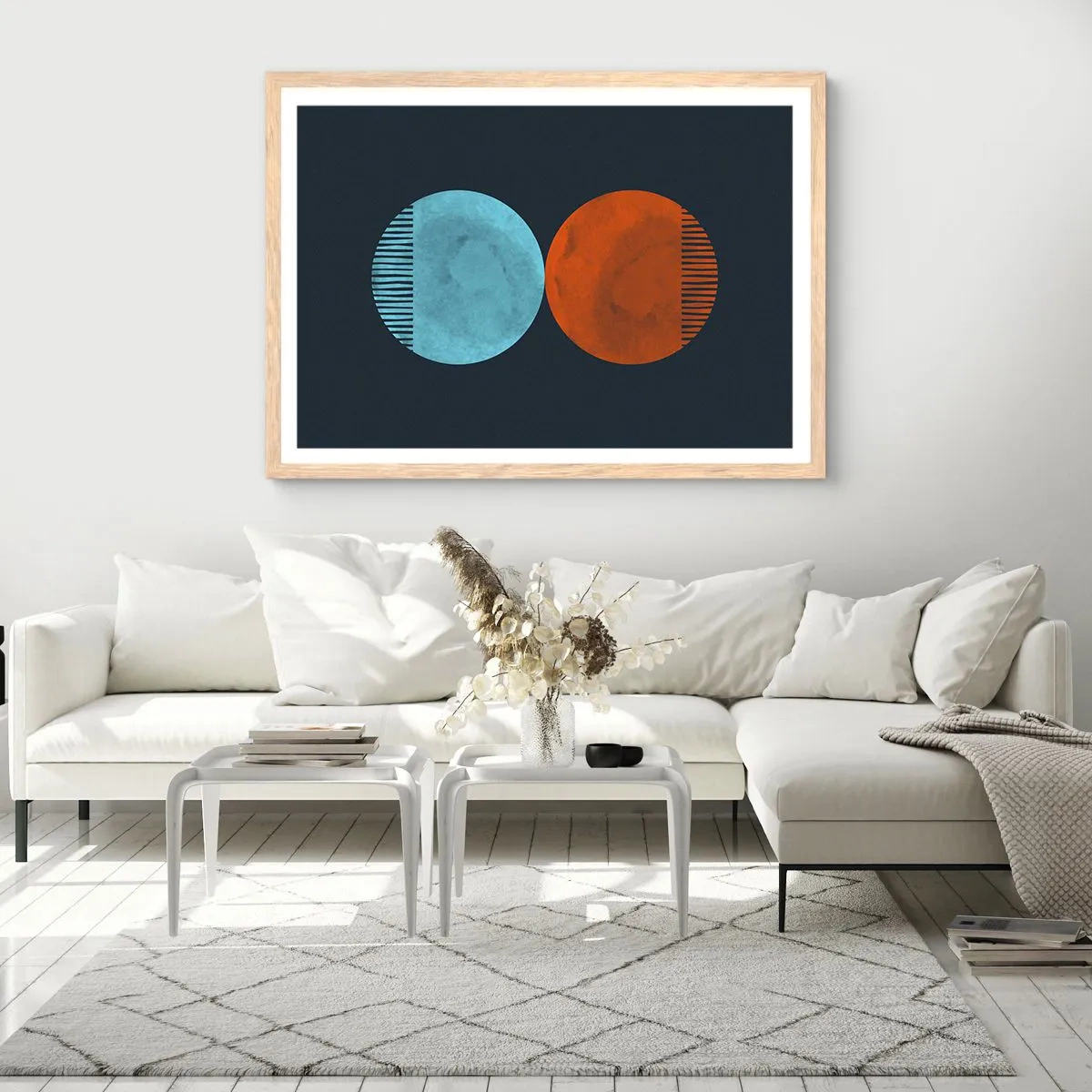 Affisch i ram av ljusek - Endast geometri? - 100x70 cm