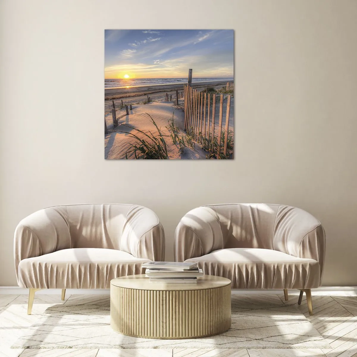 Glastavla - Bild på glas - Vindens sken och skugga - 30x30 cm