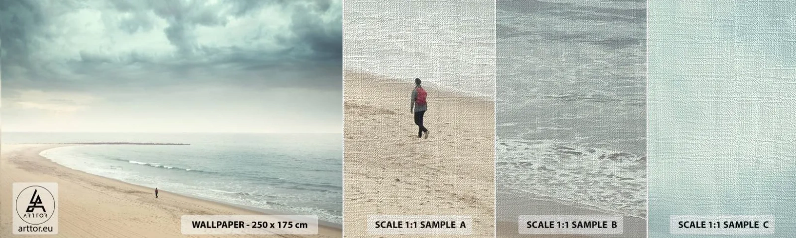 Provbit av fototapet Premium Canvas - På jakt efter frid - Hav, Strand, Gå - 100x30 cm