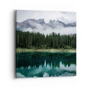 Canvastavla - Bild på duk - Tyst, tyst, väck inte sovande vatten... - 40x40 cm