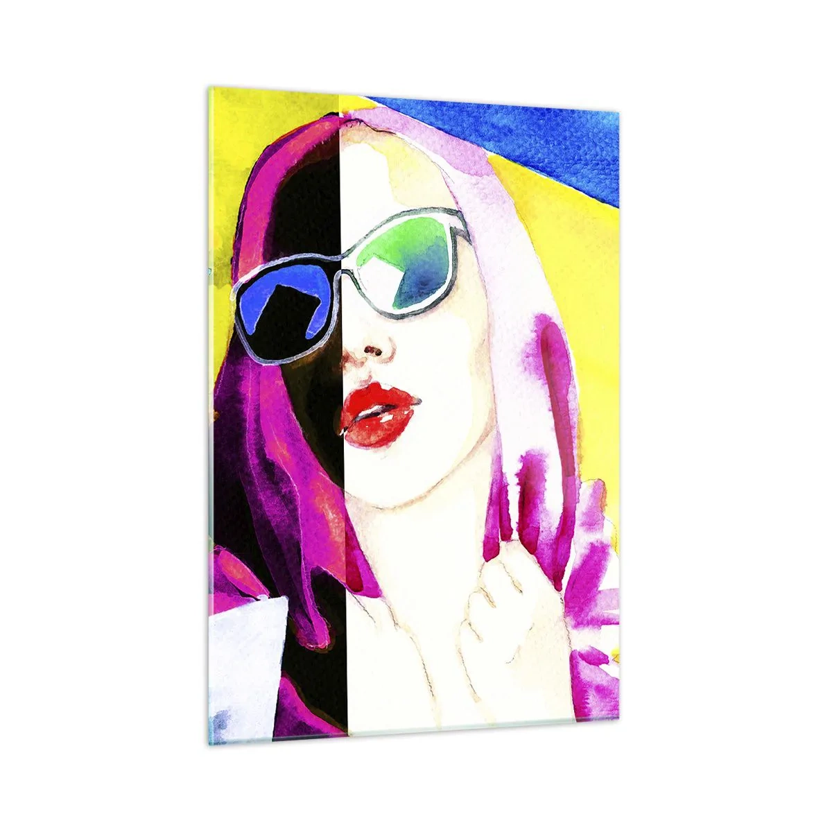 Glastavla - Bild på glas - Jag är varken vit eller svart - 50x70 cm