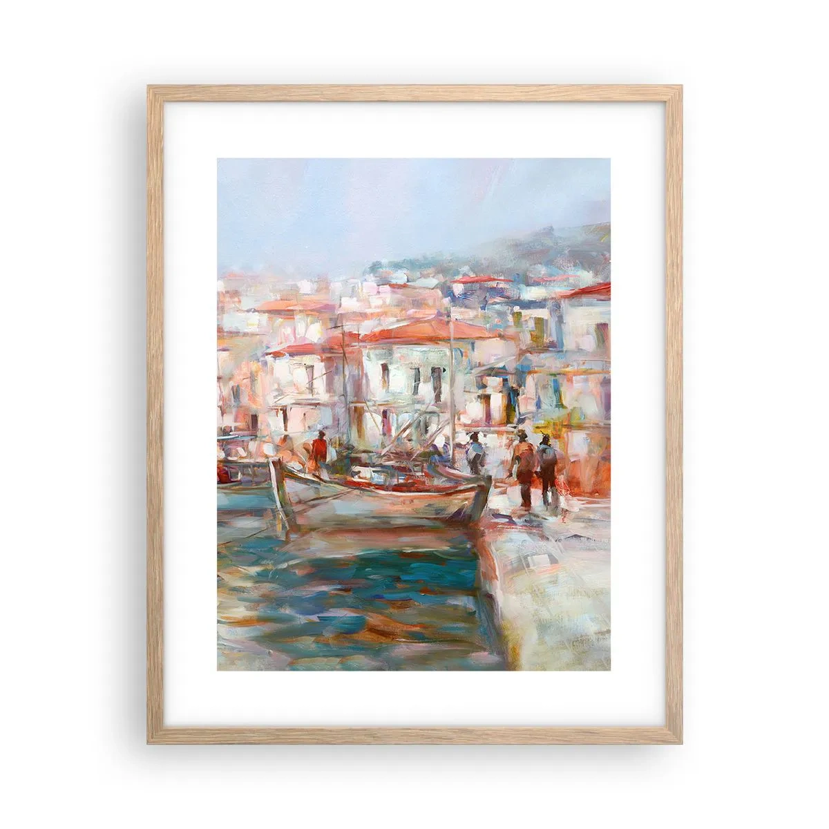 Affisch i ram av ljusek - Pastellfärgad semester - 40x50 cm