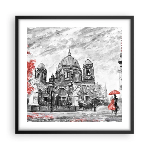 Affisch i svart ram - Ett möte i Berlin - 50x50 cm