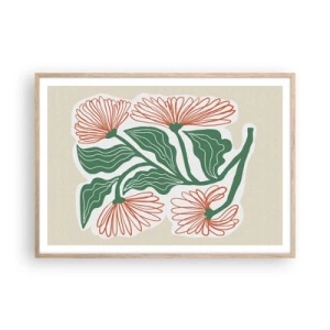 Affisch i ram av ljusek - Folkligt och modernt - 100x70 cm