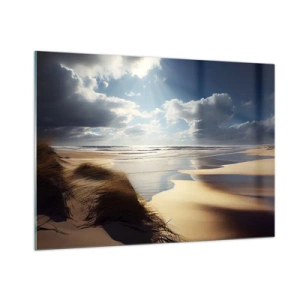 Glastavla - Bild på glas - Strand, vild strand - 100x70 cm
