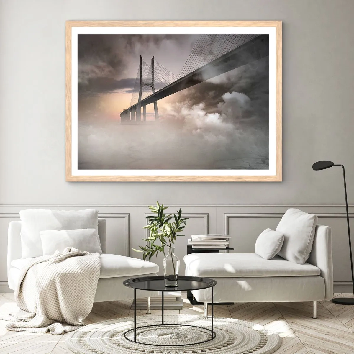 Affisch i ram av ljusek - Vid en flod som inte finns - 100x70 cm