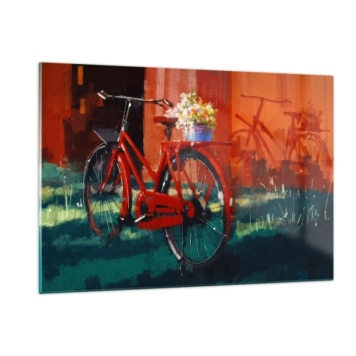 Glastavla - Bild på glas - I want to ride my bicycle - 120x80 cm