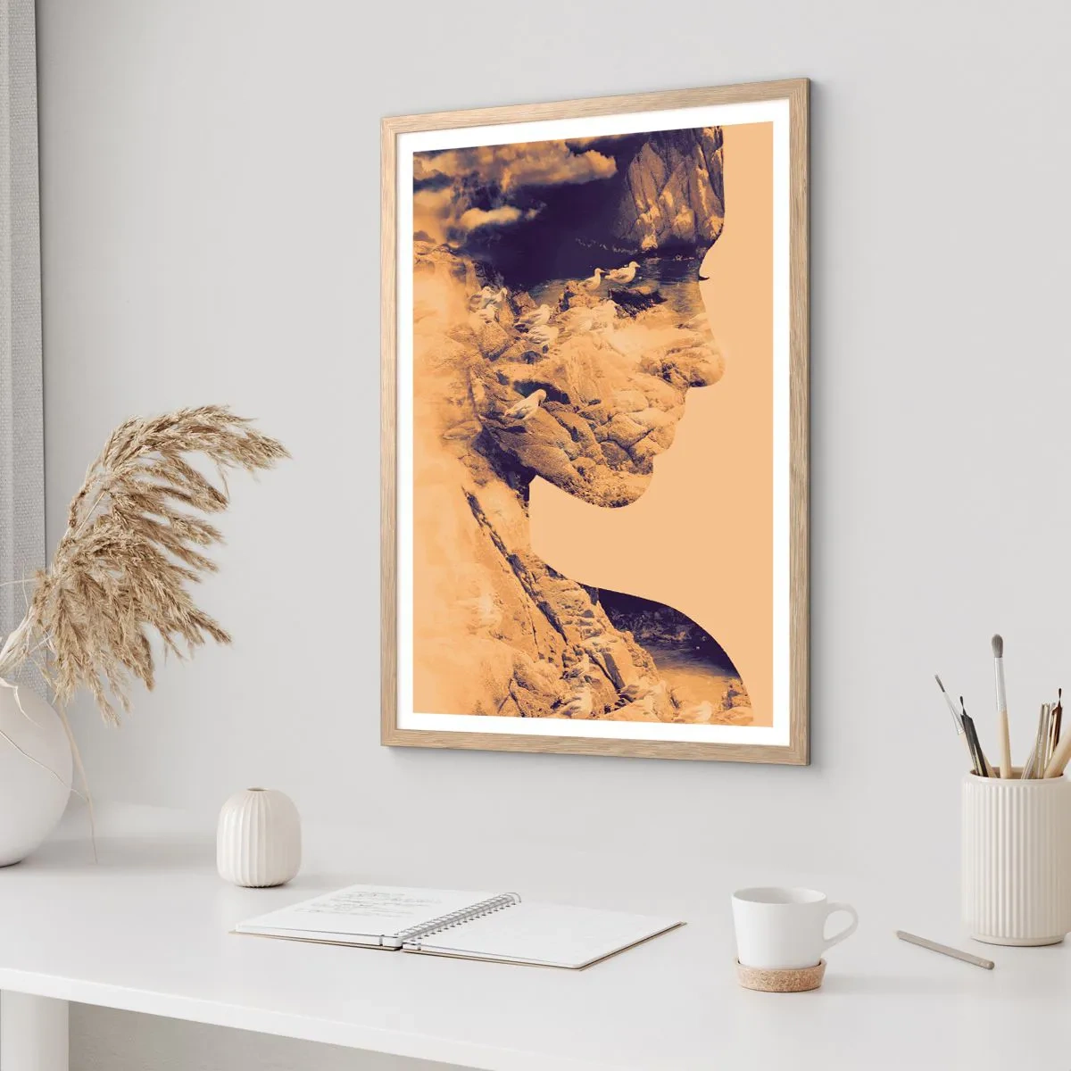 Affisch i ram av ljusek - Skön av naturen - 70x100 cm