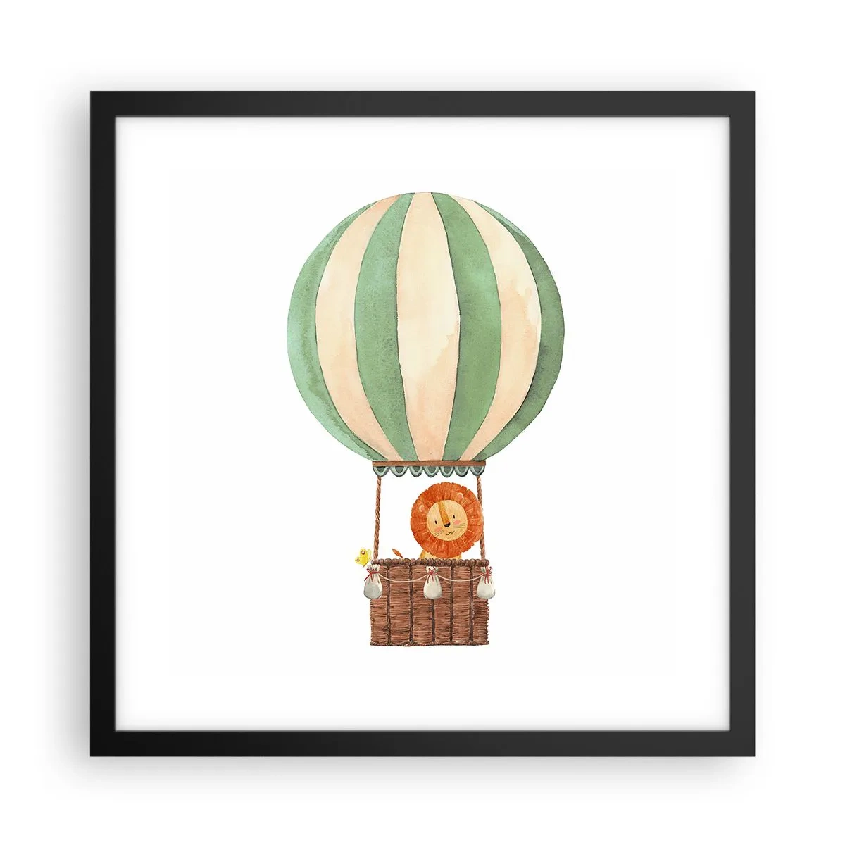 Affisch i svart ram - Leons resor - 40x40 cm