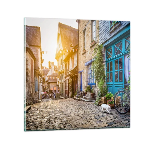 Glastavla - Bild på glas - Stadens vita ande - 30x30 cm