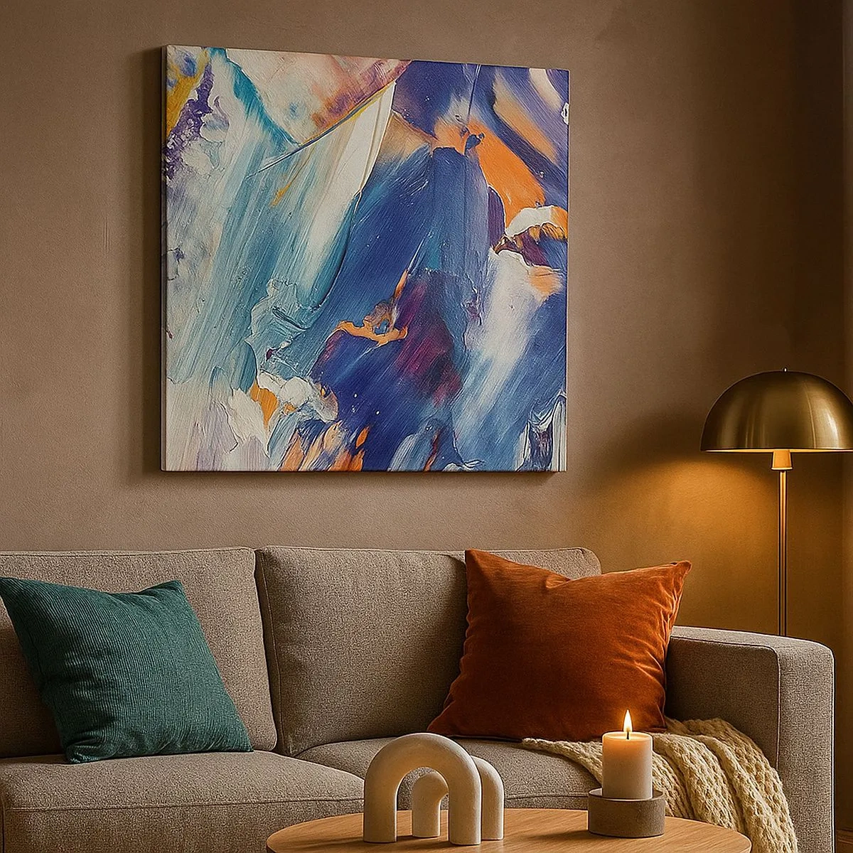 Canvastavla - Bild på duk - Färgkaos - 30x30 cm