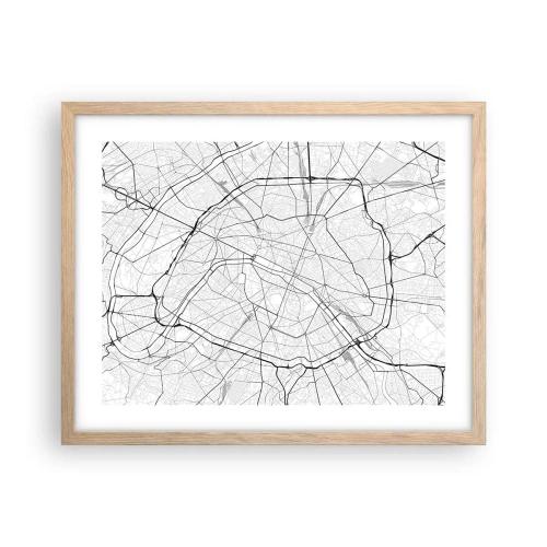 Affisch i ram av ljusek - Paris blomma - 50x40 cm