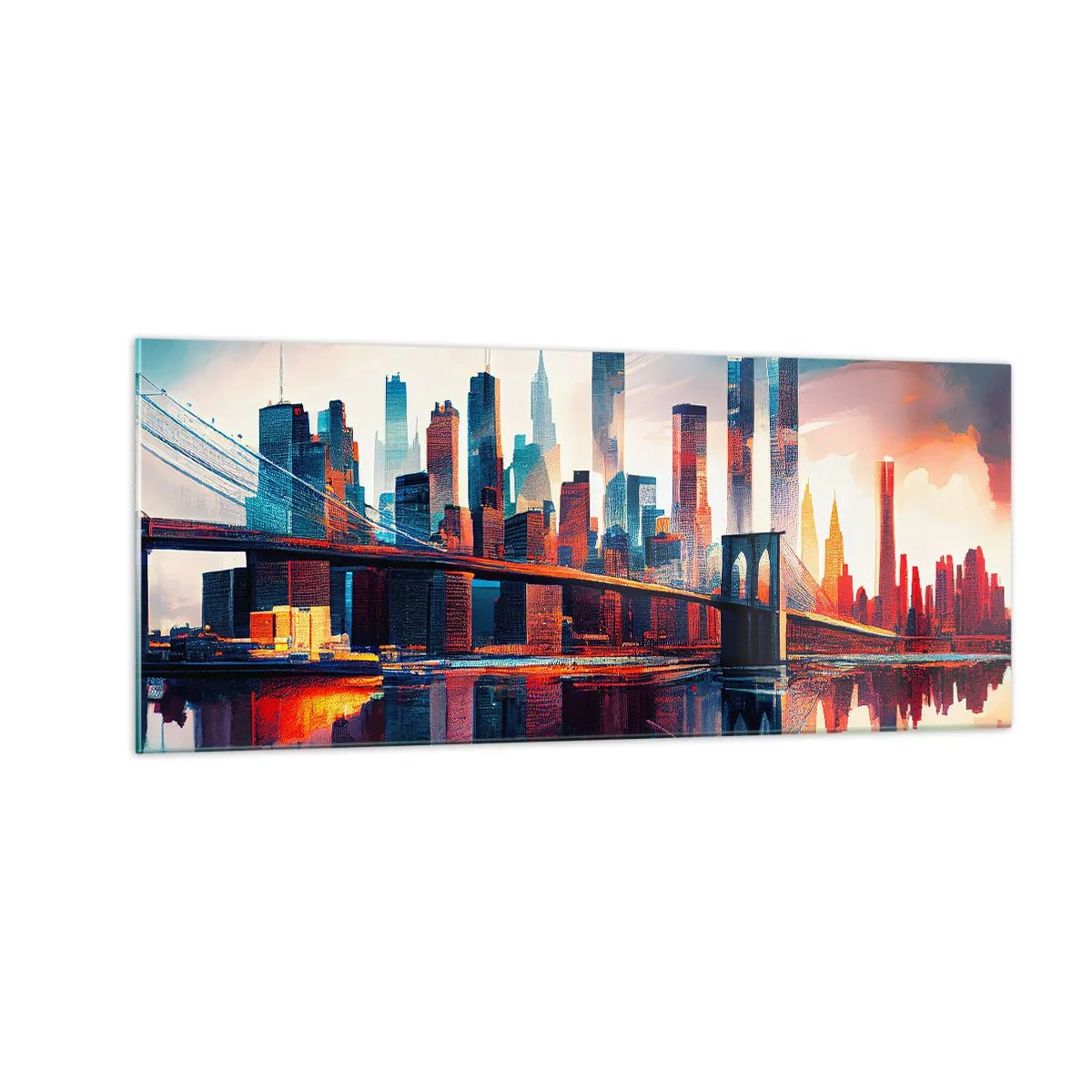 Glastavla - Bild på glas - Fenomenala New York - 100x40 cm