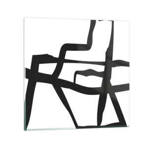 Glastavla - Bild på glas - Svartvit konstruktion - 60x60 cm