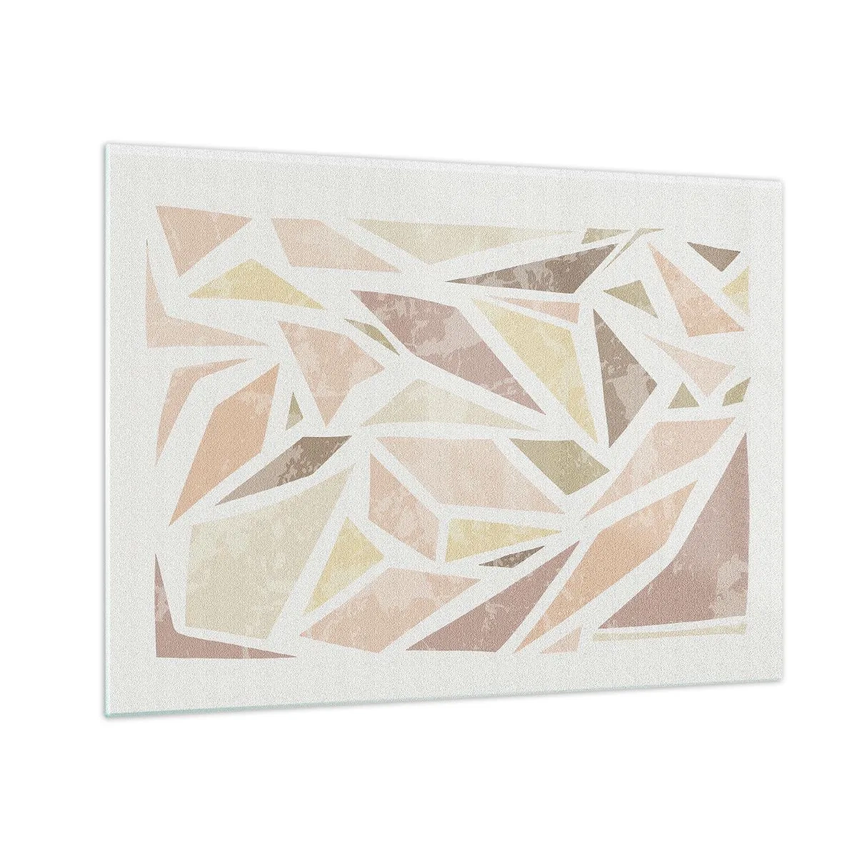 Glastavla - Bild på glas - Geometrisk mosaik i pastellfärger mot en ljus bakgrund - 70x50cm - Komposition av färgat glas - Modern väggdekoration för vardagsrum och sovrum ARTTOR