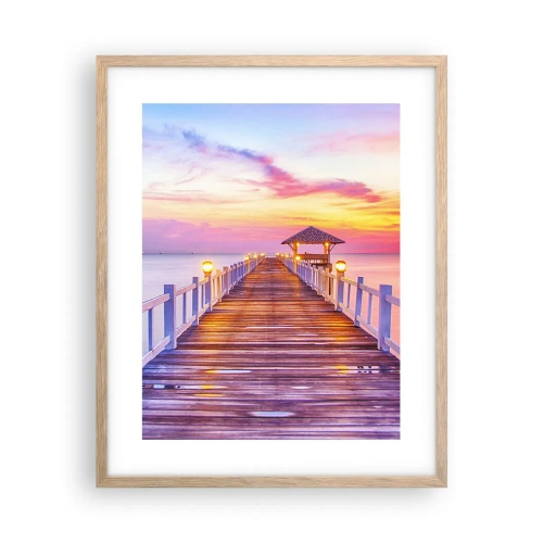 Affisch i ram av ljusek - Kvällens lila-guld tystnad - 40x50 cm