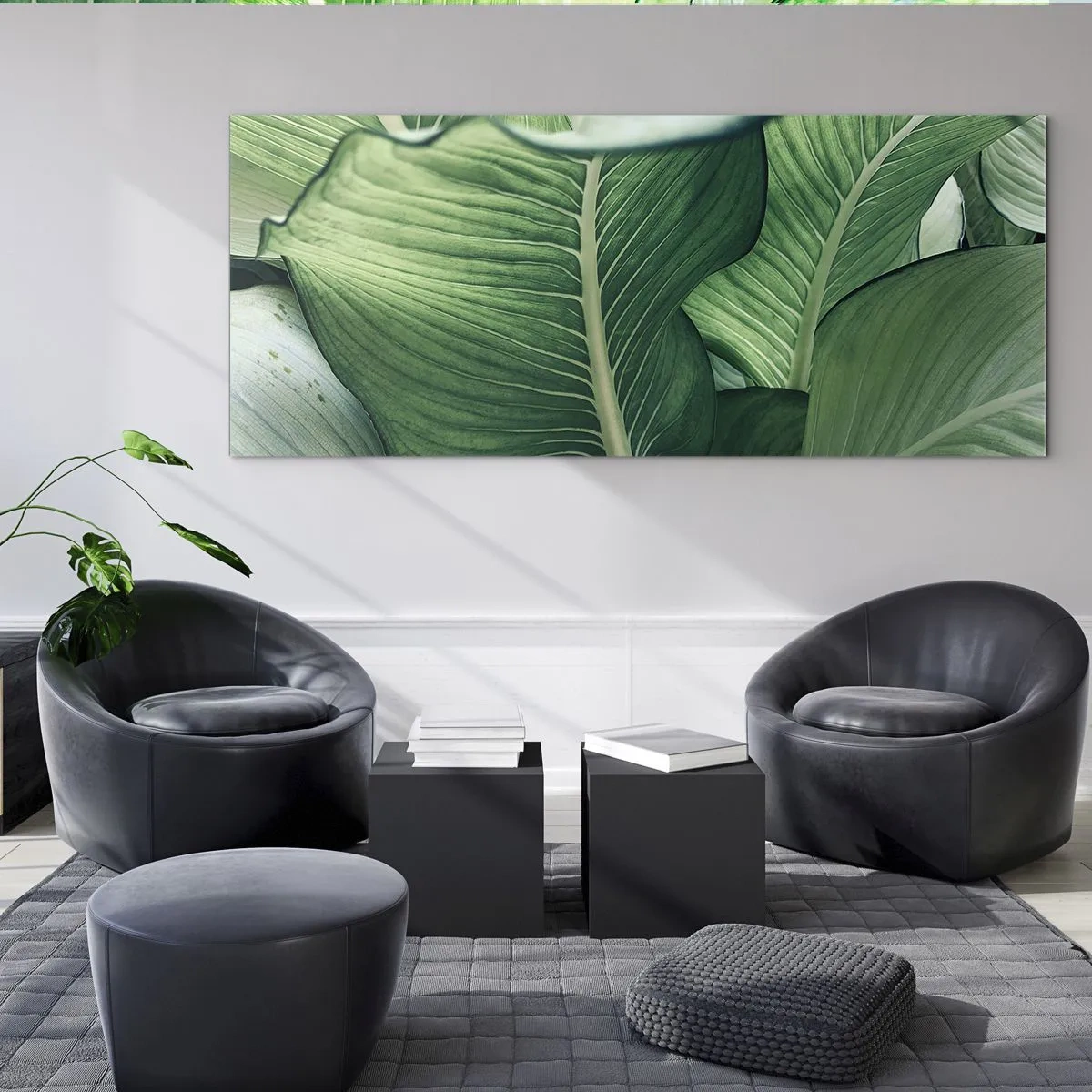 Glastavla - Bild på glas - Livet intensivt grönt - 90x30 cm