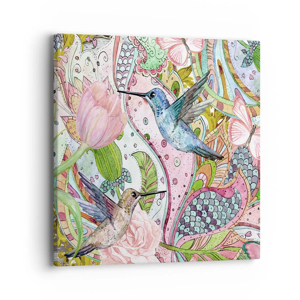 Canvastavla - Bild på duk - Inbäddade i klätterväxter - 40x40 cm