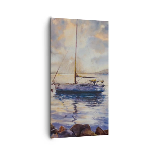 Canvastavla - Bild på duk - Kväll i viken - 65x120 cm