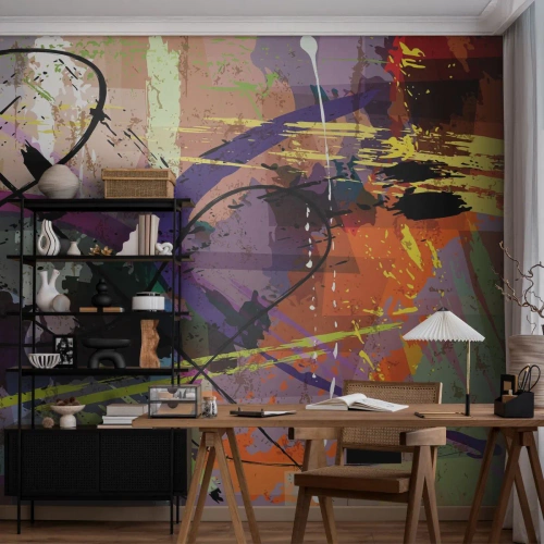 Fototapet Premium Canvas - Rakt fram eller runt - Abstraktion, Bit, Modernt mönster - 350x256 cm