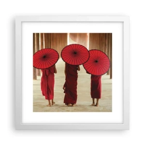 Affisch i vit ram - På väg mot Rena landet - 30x30 cm