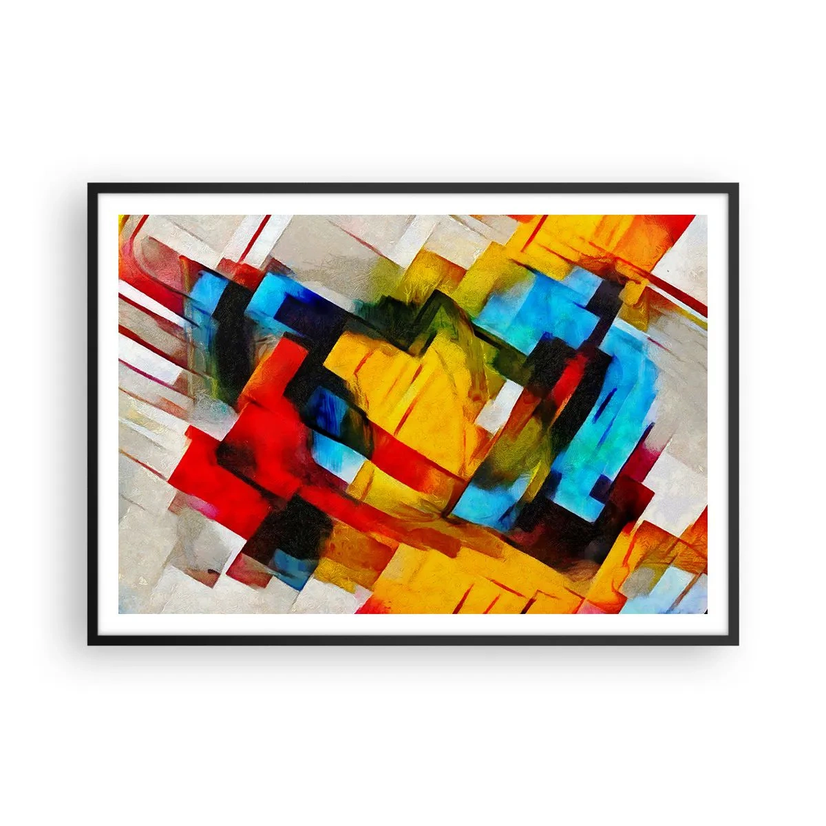 Affisch i svart ram - Färgmix - 100x70 cm