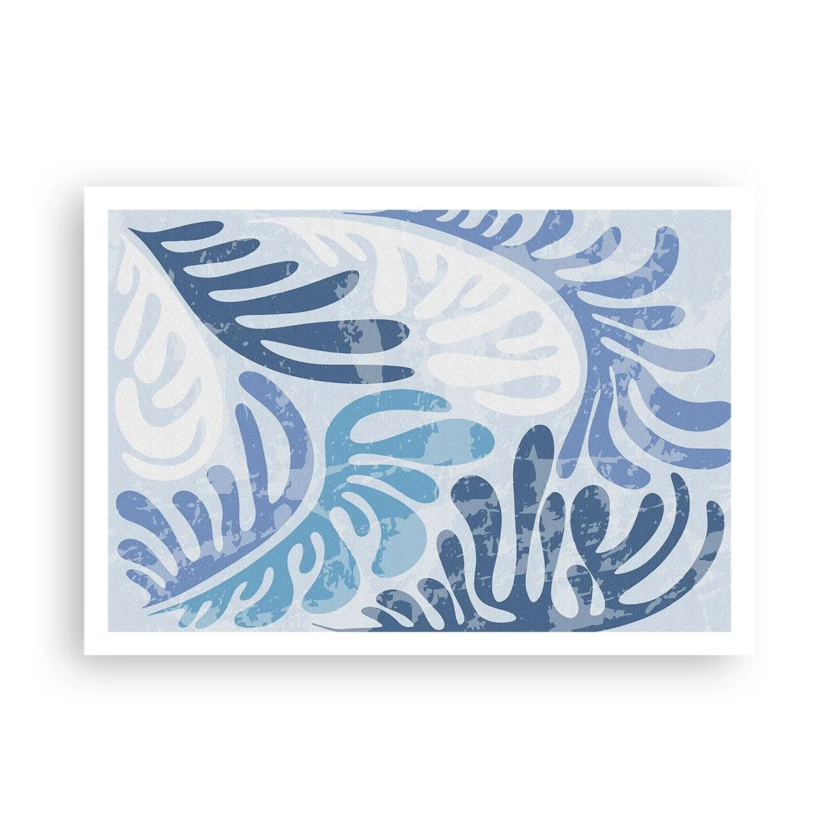 Affisch - Blåa ormbunkar - 100x70 cm