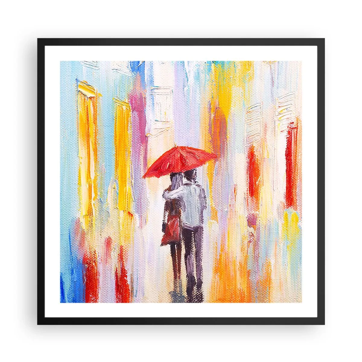 Affisch i svart ram - Må det fortsätta regna - 60x60 cm