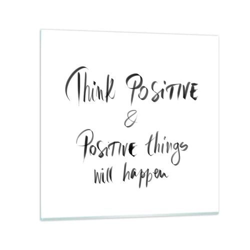 Glastavla - Bild på glas - Hur ska man leva? - 30x30 cm