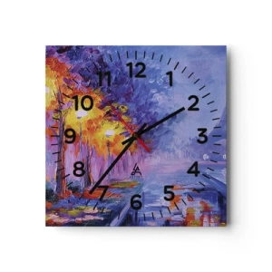 Väggklocka - Klocka på glas - Drömpromenad - 30x30 cm