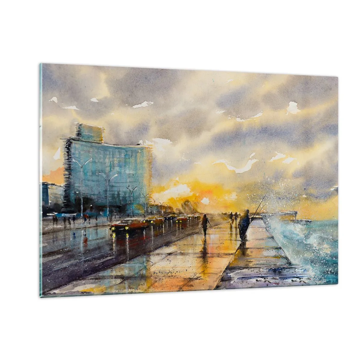 Glastavla - Bild på glas - Livet på stranden - 120x80 cm