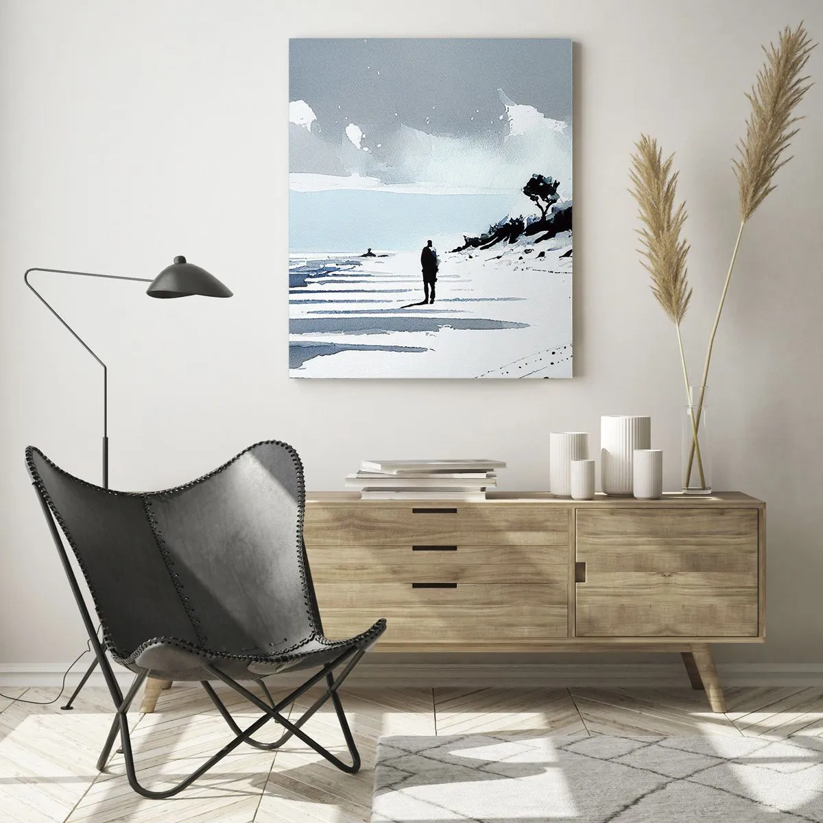 Glastavla - Bild på glas - Ensam - 70x100 cm