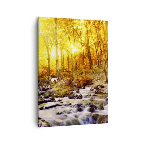 Canvastavla - Bild på duk - Stenar infattade i guld och platina - 50x70 cm