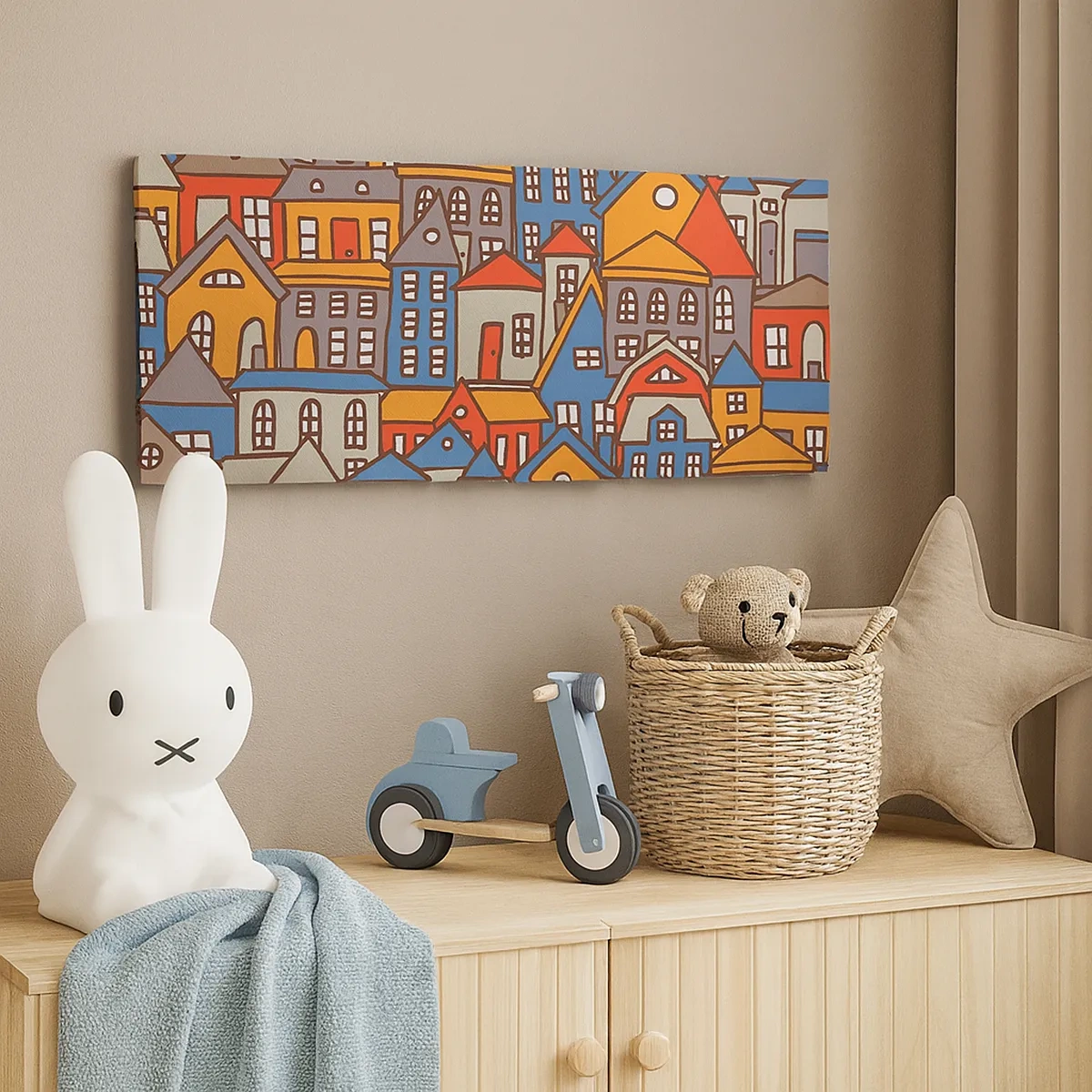 Canvastavla - Bild på duk - Hus bakom hus - 30x30 cm