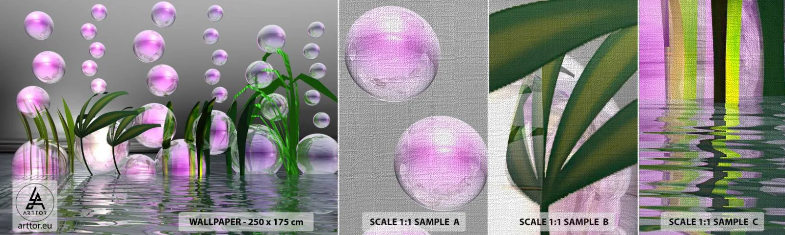 Provbit av fototapet Premium Canvas - Tankeväckande komposition av lätthet och liv - Abstraktion, Grafik, 3D - 100x30 cm