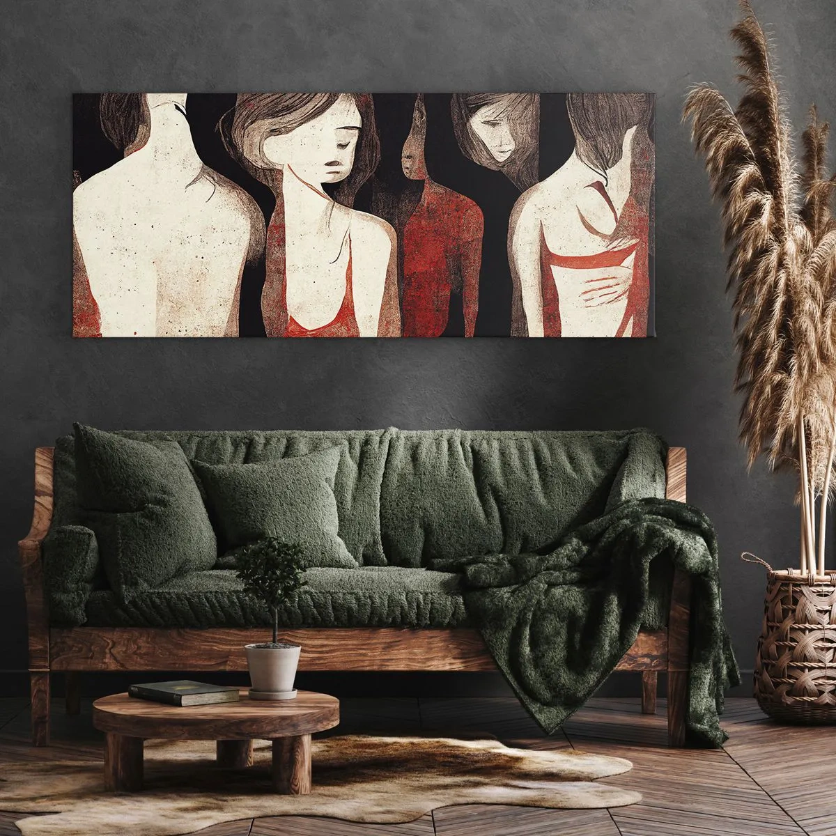 Canvastavla - Bild på duk - Madonnor av mörker - 100x40 cm