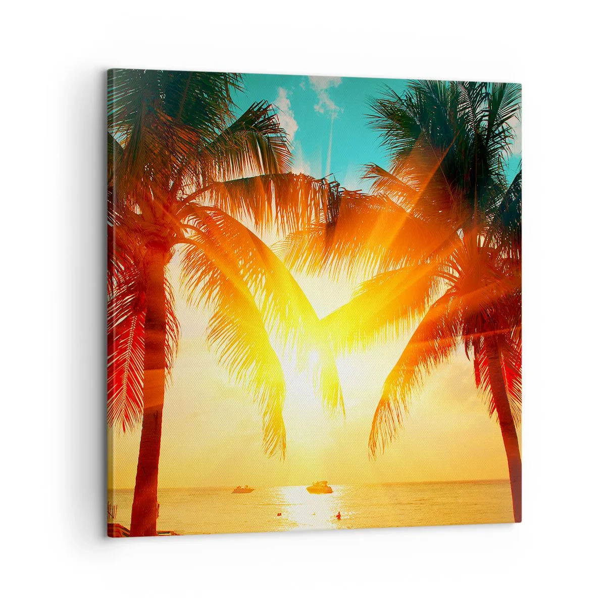 Canvastavla - Bild på duk - Exotisk par - 60x60 cm