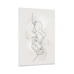 Glastavla - Bild på glas - Tilltrasslade i famn - 80x120 cm