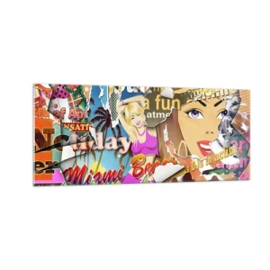 Glastavla - Bild på glas - Sommarens återblickar - 100x40 cm