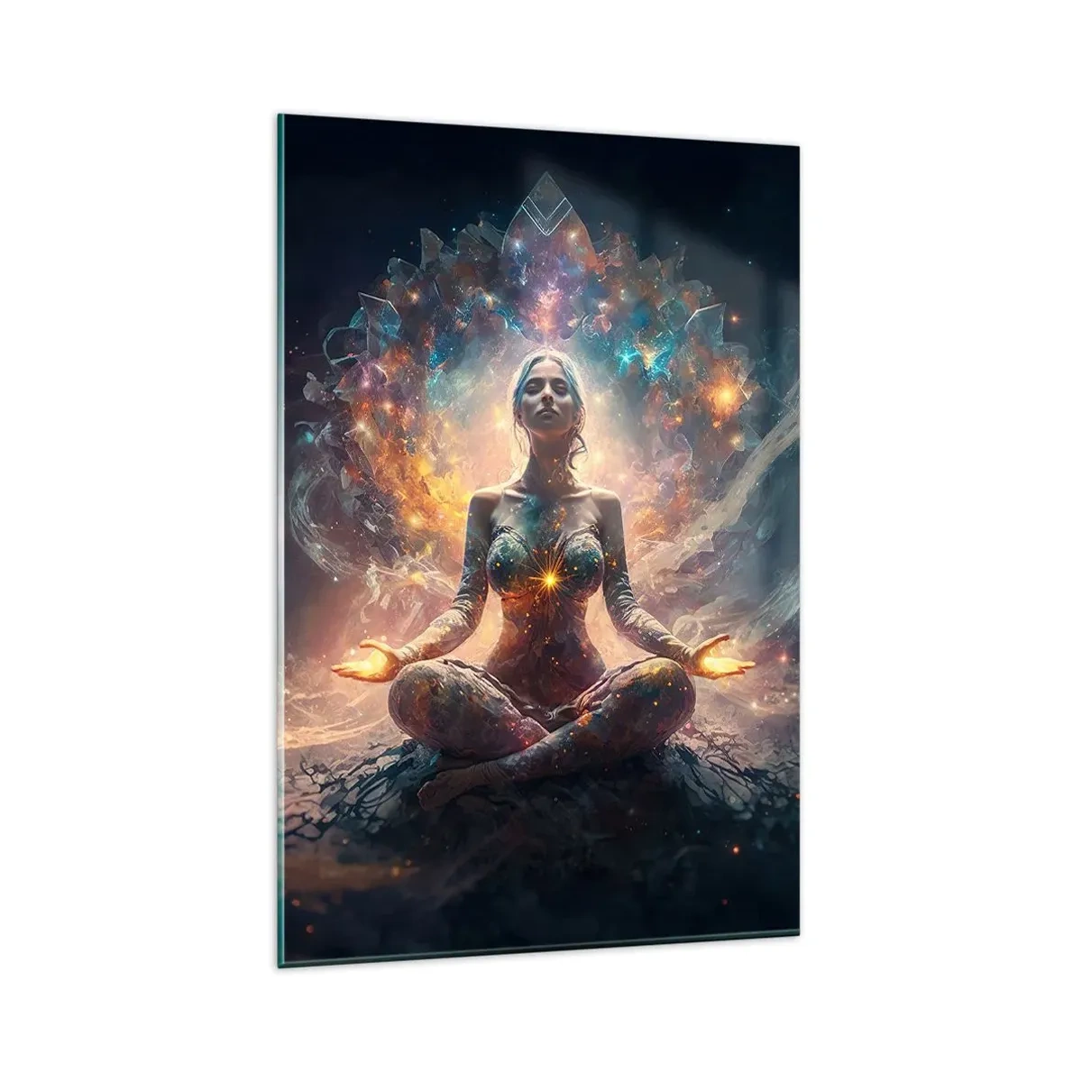 Glastavla - Bild på glas - Flöde av god energi - 80x120 cm