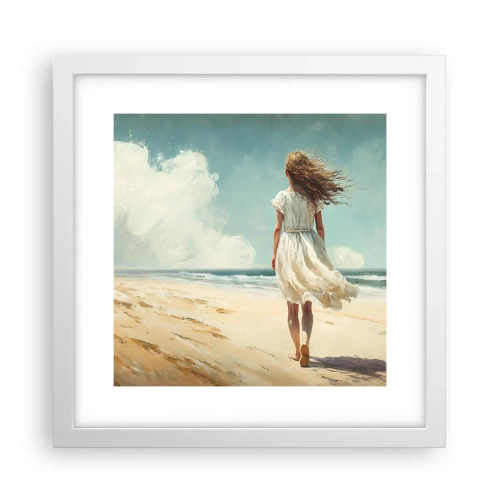 Affisch i vit ram - Att möta solen och vinden - 30x30 cm