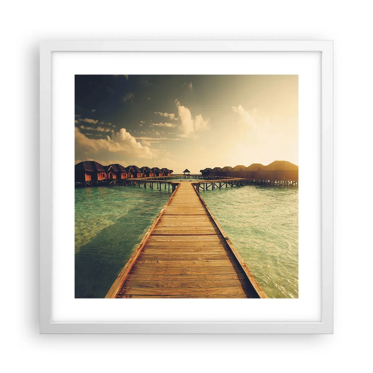 Affisch i vit ram - Varm inbjudan - 40x40 cm