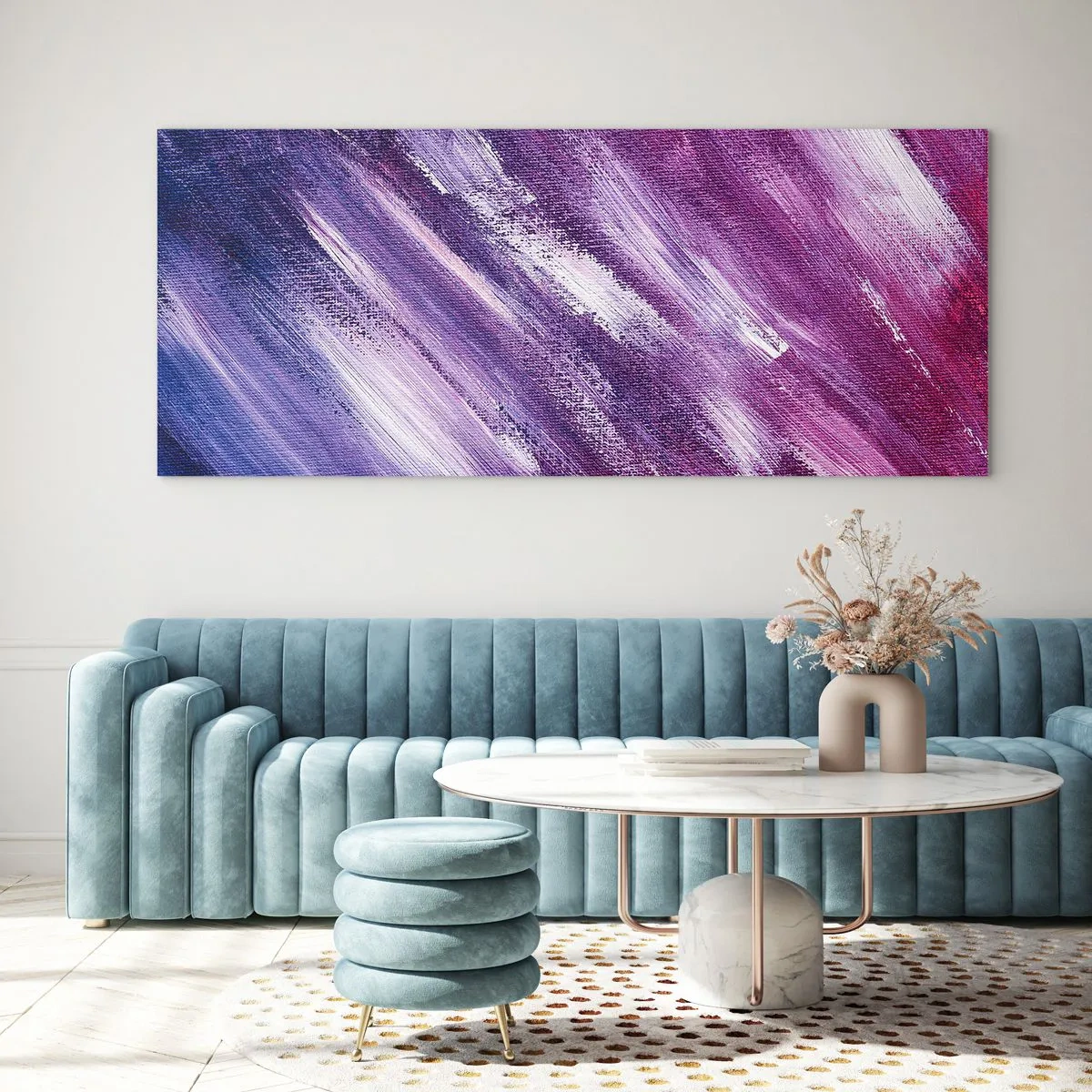 Glastavla - Bild på glas - När solig vind blåser - 90x30 cm