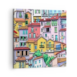 Canvastavla - Bild på duk - Gladlynt stad - 60x60 cm