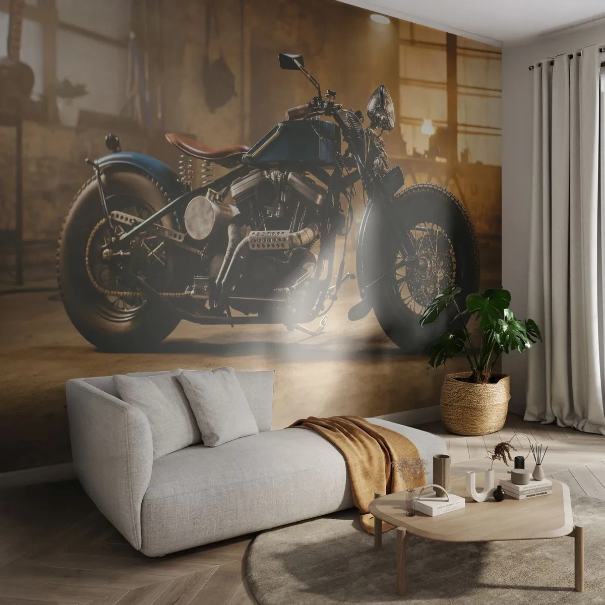 Fototapet Standard Eco - Jag kan allt - Motorcykel, Årgång, Bil - 400x280 cm