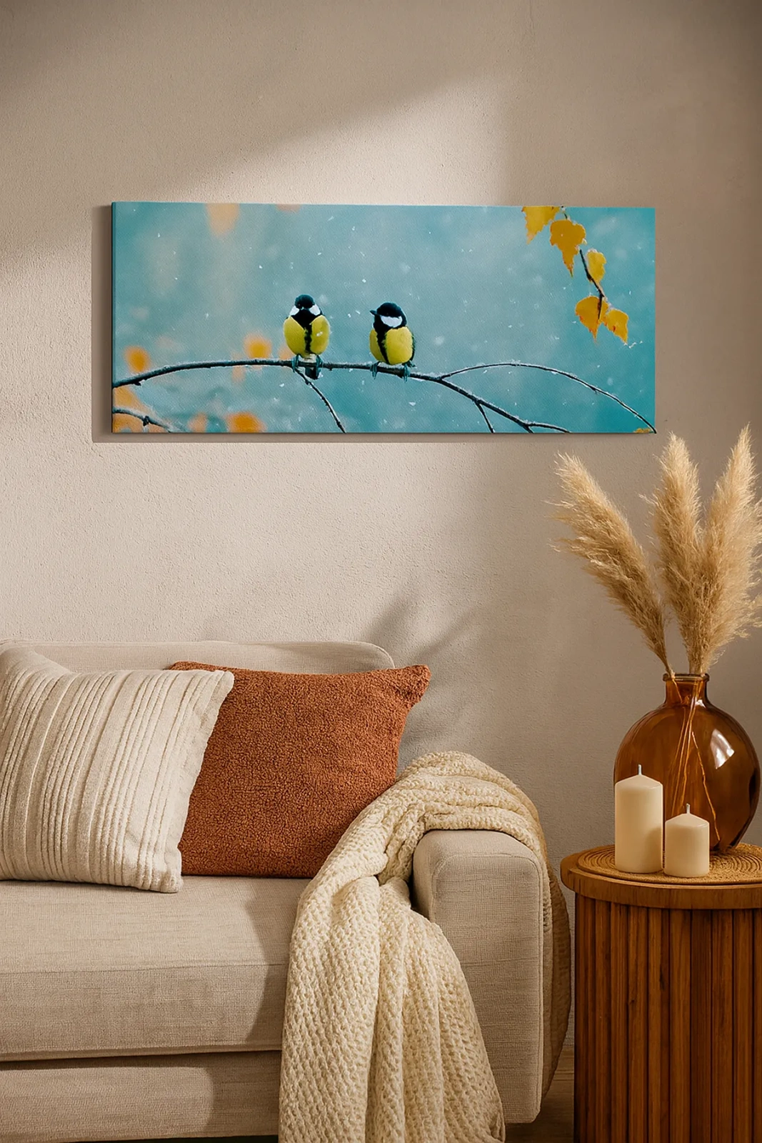 Canvastavla - Bild på duk - Fåglarnas skvaller - 30x30 cm