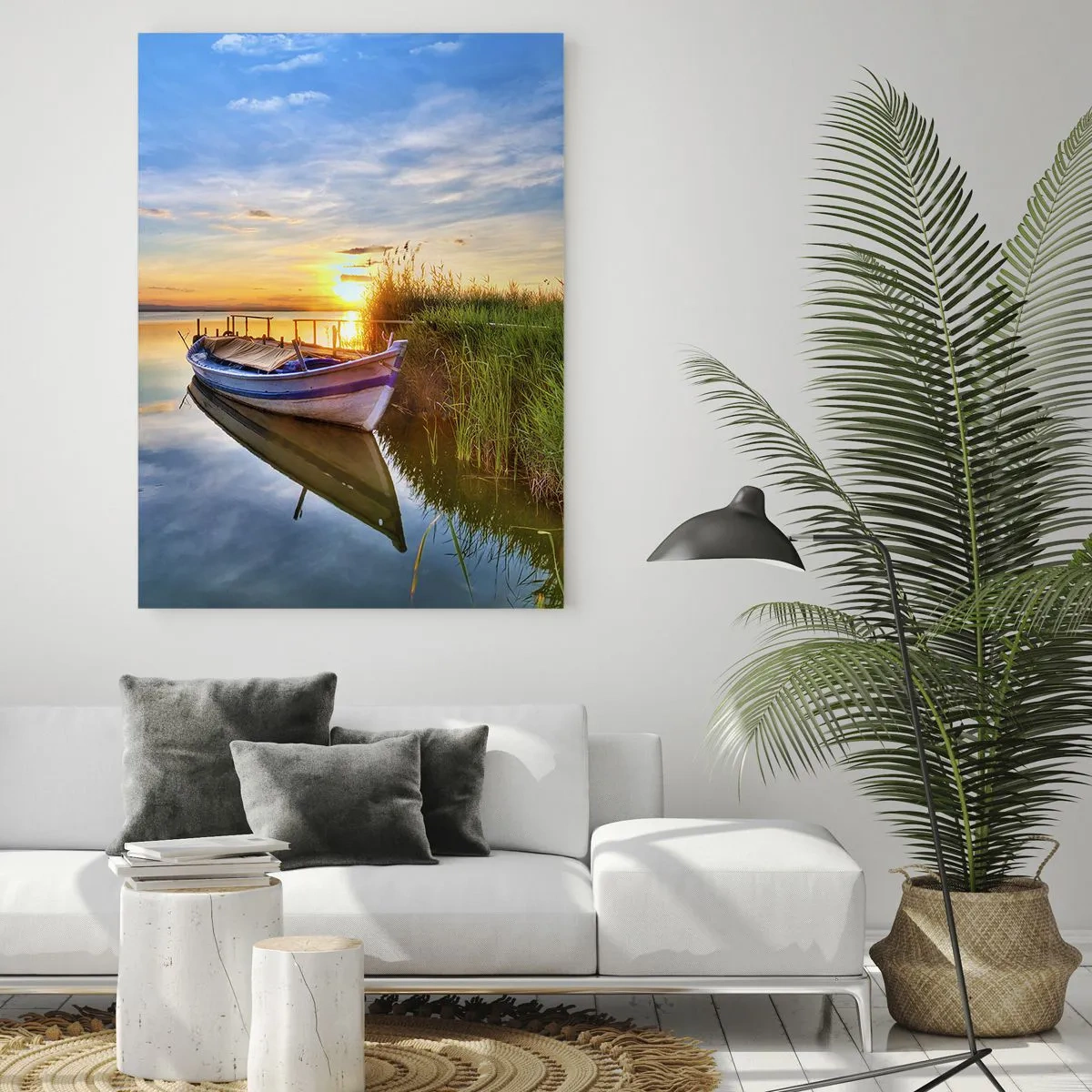 Glastavla - Bild på glas - Uppfyllda drömmars vik - 50x70 cm