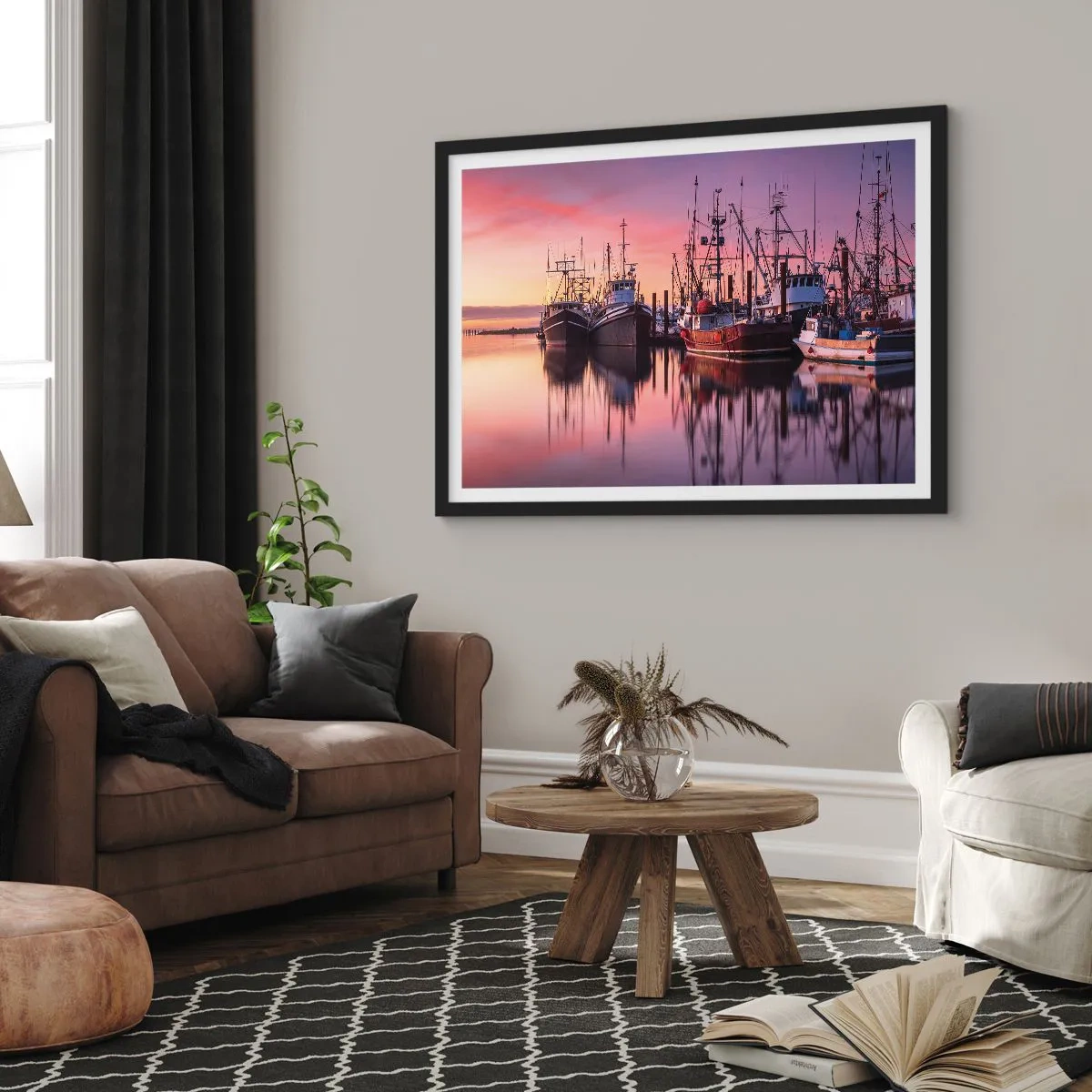 Affisch i svart ram - Inför nästa dag - 70x50 cm